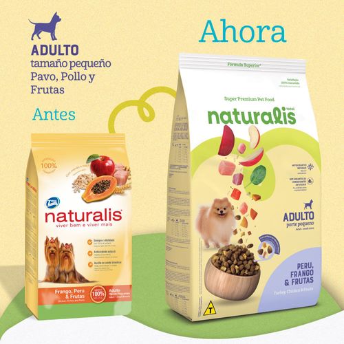 Comida para perros adulto Naturalis Pollo, pavo y frutas razas pequeñas