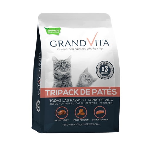 Alimento Humedo Grand VitaTripack Surtido Para Gato 300 Grs: Pavo, Pollo, Cordero