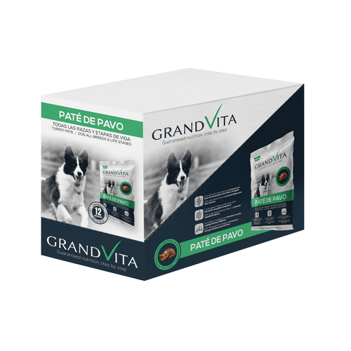 Alimento Humedo Grand Vita De Pavo Para Perro 100 Grs Caja X12