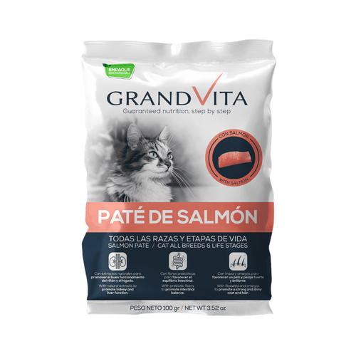 Alimento Humedo Grand Vita De Salmón Para Gato 100 Grs