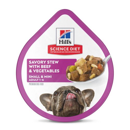 Comida Húmeda en tray para perros adultos de raza pequeña -  Estofado de Res y Vegetales