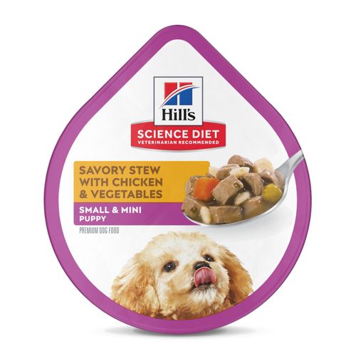 Comida Húmeda en tray para cachorros de raza pequeña - Estofado de Pollo y Vegetales