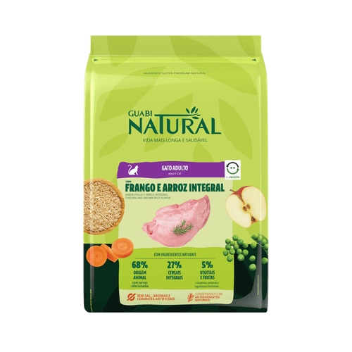 Alimento Para Gato Adulto Guabi Natural Sabor Pollo y Arroz Integral
